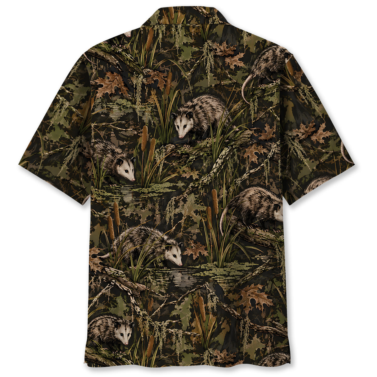 Opossum Swamp Camouflage Pattern Hawaiian Shirt
