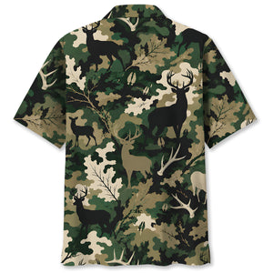 Woodland Deer Camo Hawaiian Shirt