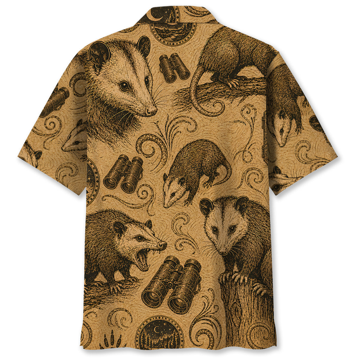 Opossum Hunting Vintage Artwork Hawaiian Shirt
