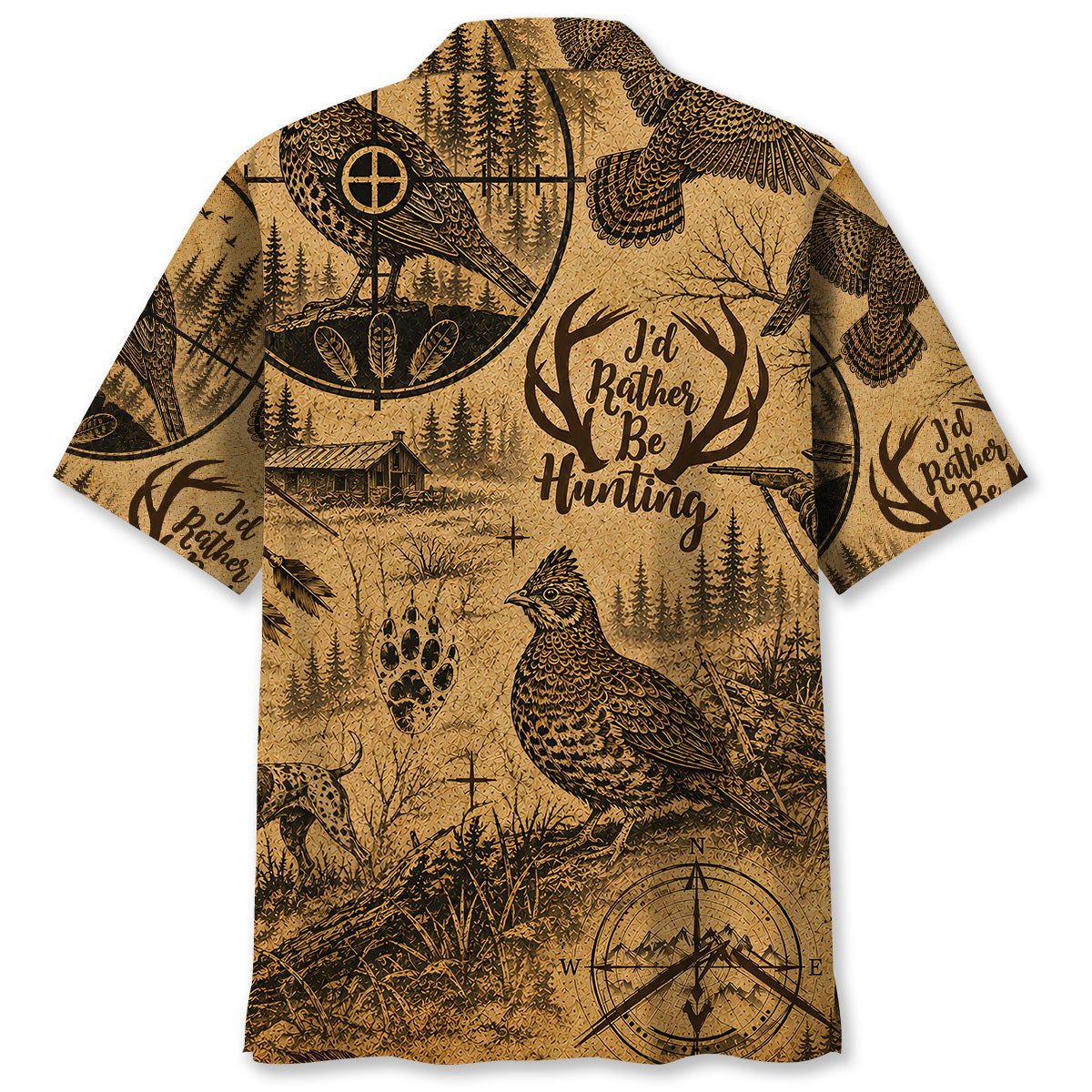 Grouse I'd Rather be Hunting Hawaiian Shirt