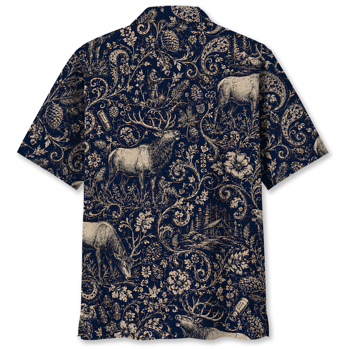 Midnight Elk Hunting Paisley Hawaiian Shirt