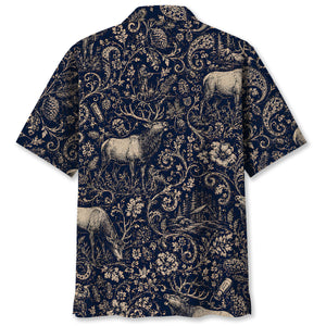 Midnight Elk Hunting Paisley Hawaiian Shirt
