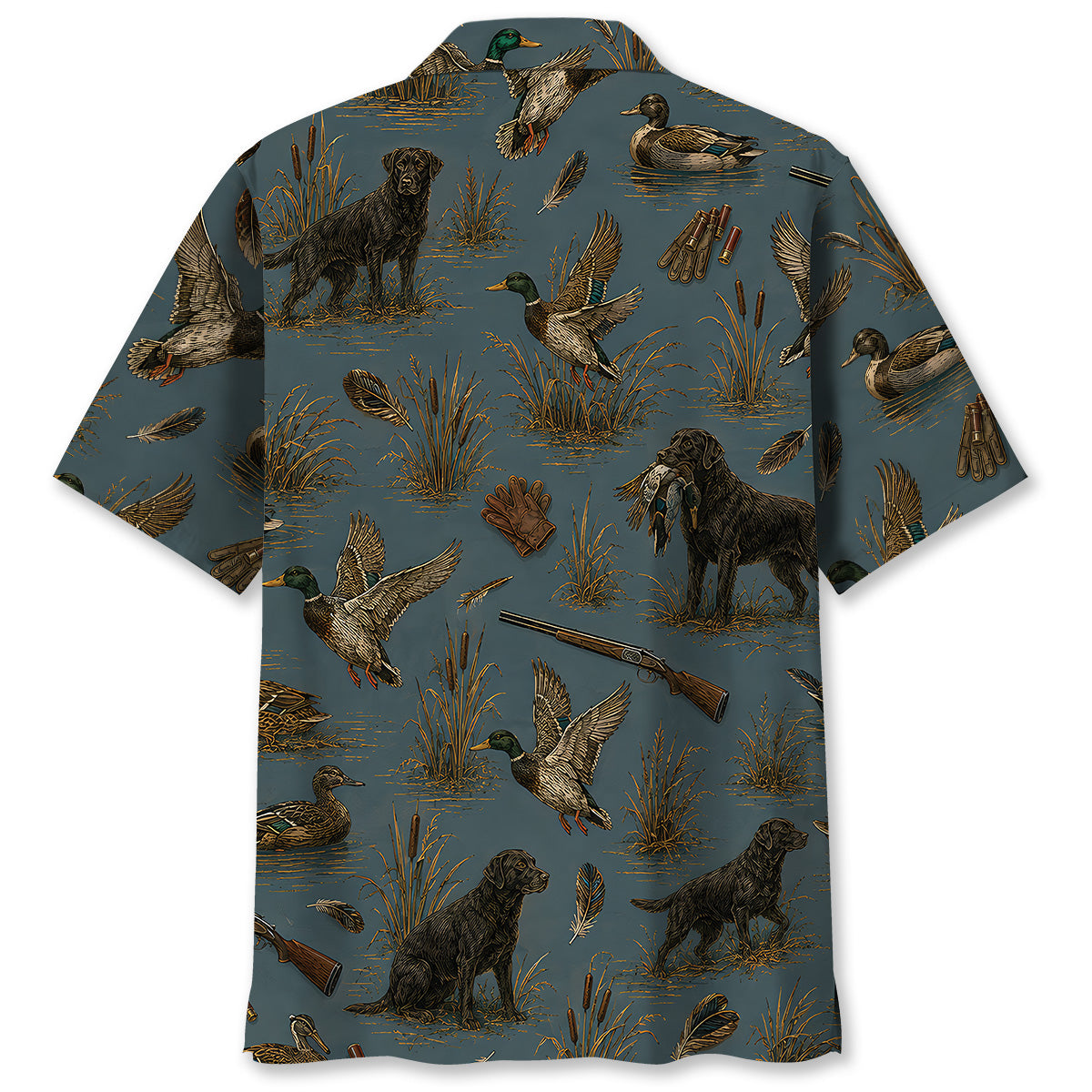 Vintage Slate Duck Hunt Hawaiian Shirt