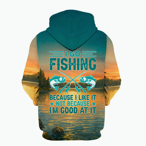 Bigfoot I Go Fishing Cause I Like It Not Because I'm Good At It