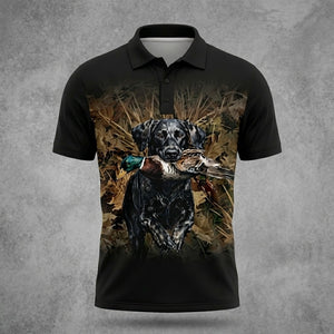 Duck Hunting Setter Dog Polo Men Shirt