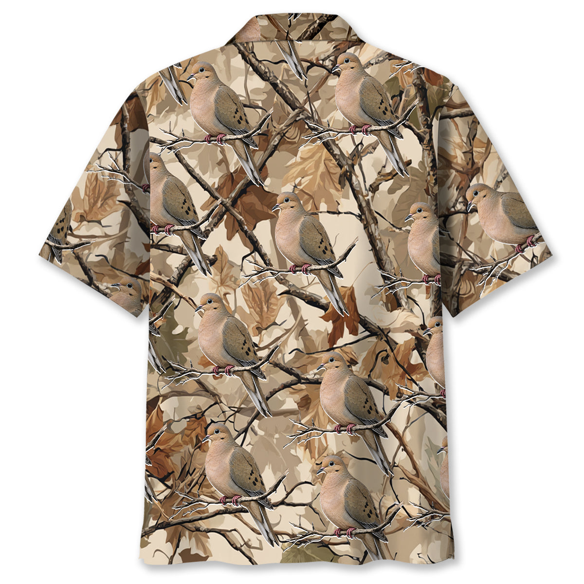 Camo Tree Branches Morning Dove Hawaiian Shirt