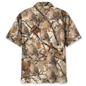 Camo Tree Branches Morning Dove Hawaiian Shirt