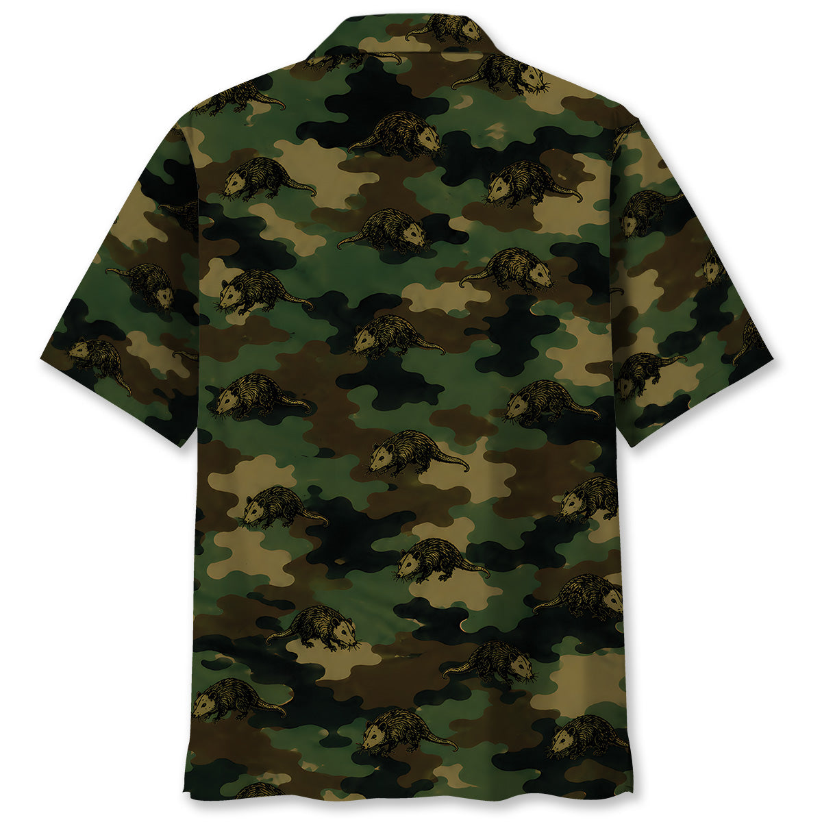 Opossum Camouflage Millitary Hawaiian Shirt