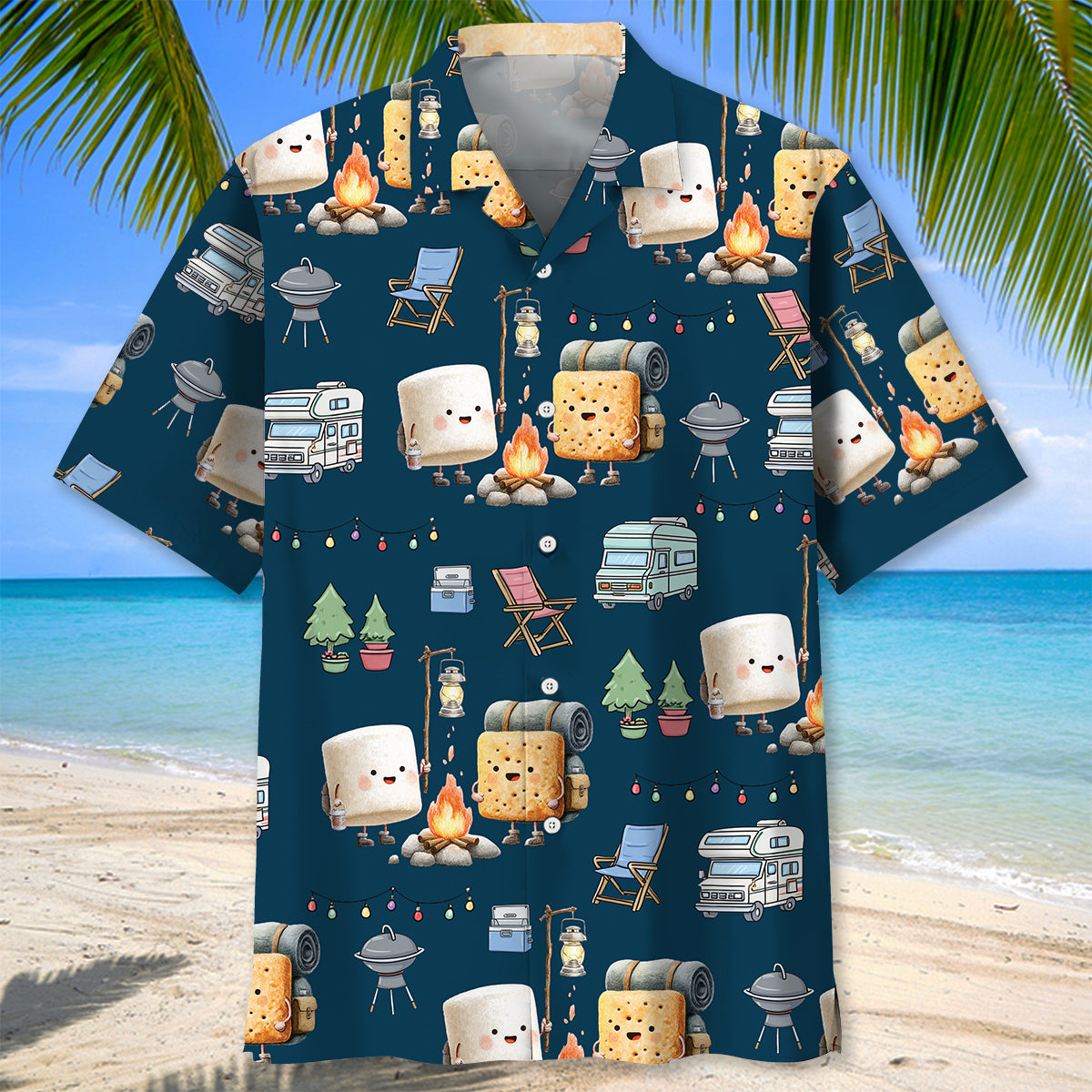 Angry Marshmallow On Fire Hawaiian Shirt