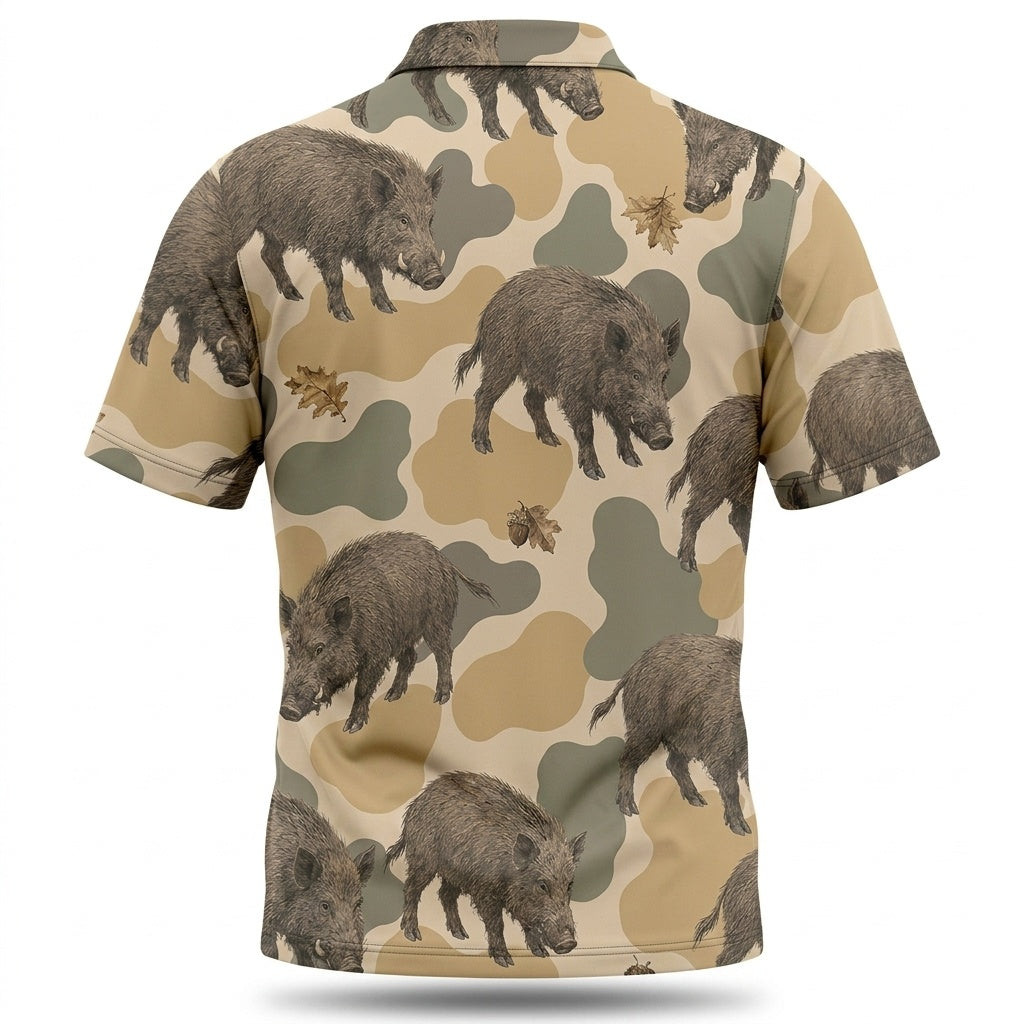 Feral Hog Camouflage Men Polo Shirt