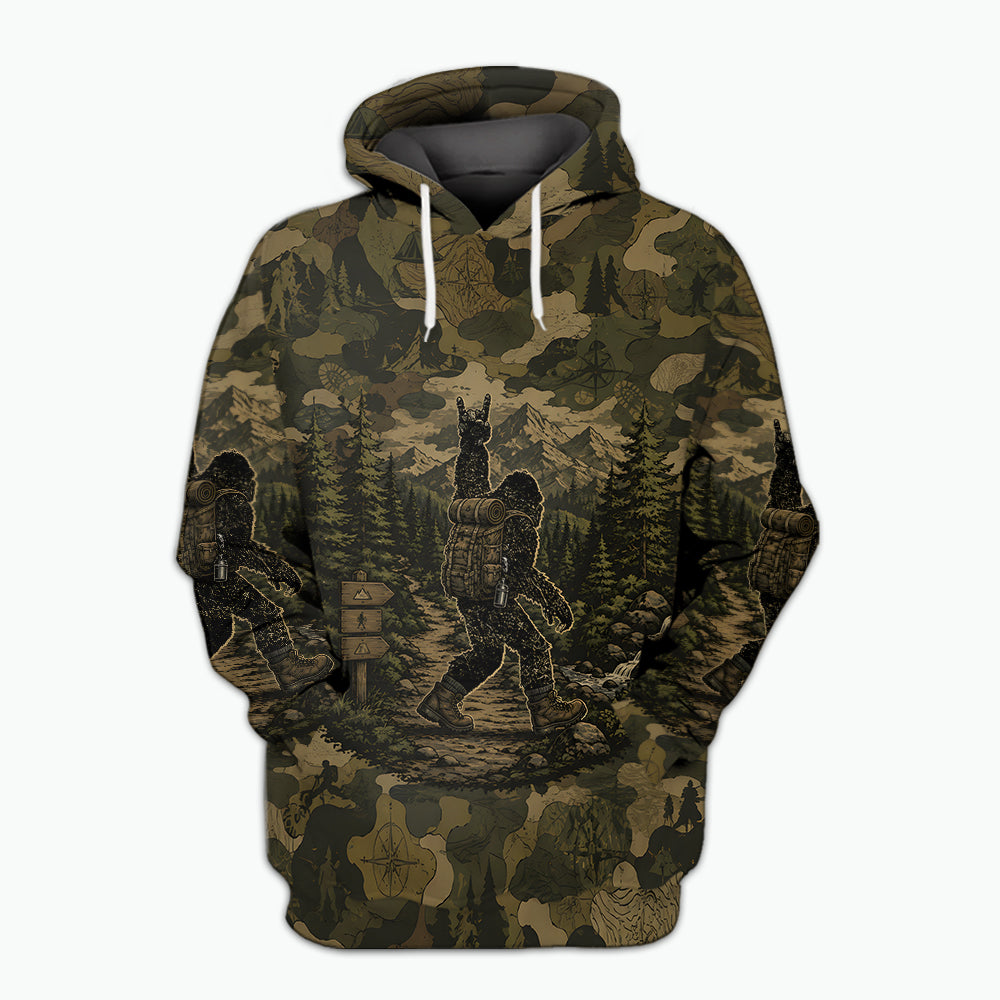 Bigfoot Camouflage Hiking All Over Print Shirt