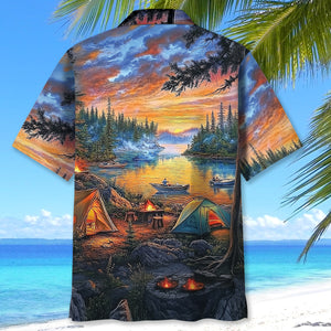 Campfire Vintage Painting Hawaiian Shirt