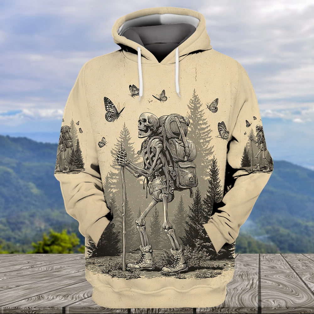 Skeleton Wanderer Vintage Hiking All Over Print Shirt