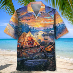 Vintage Camper Art Hawaiian Shirt