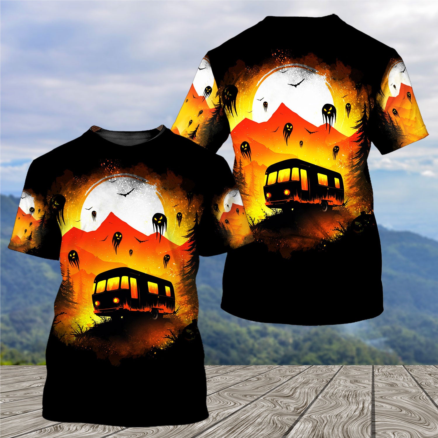 Haunted Camping Car All Over Print Shirt