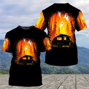 Horror Campfire In The Wild All Over Print Shirt