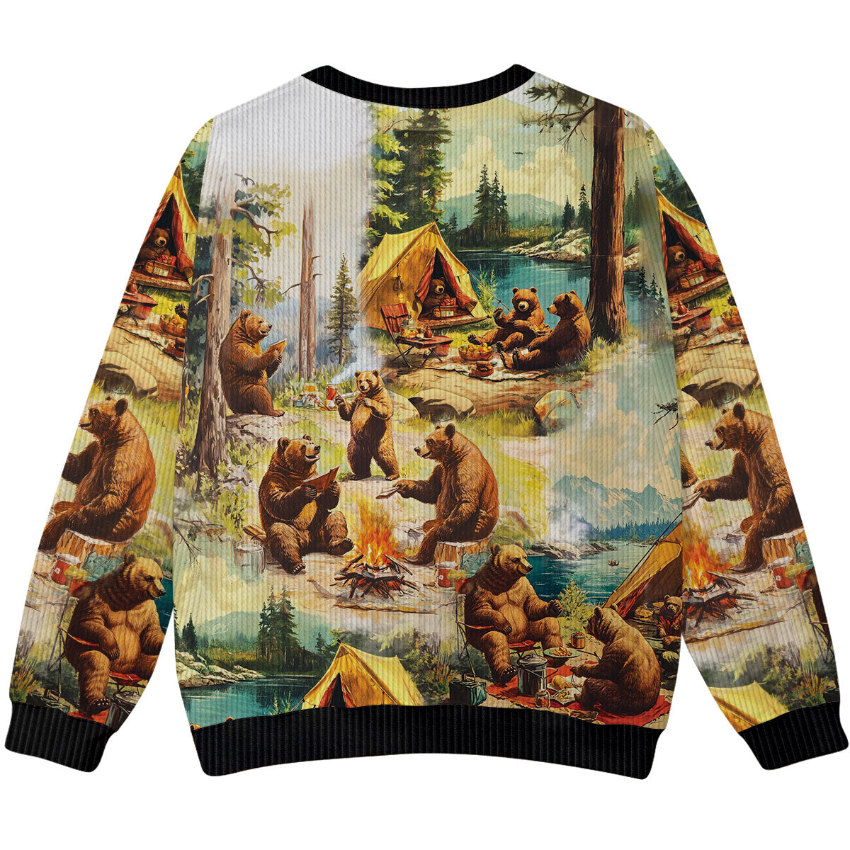 Bear Camping Ugly Sweater