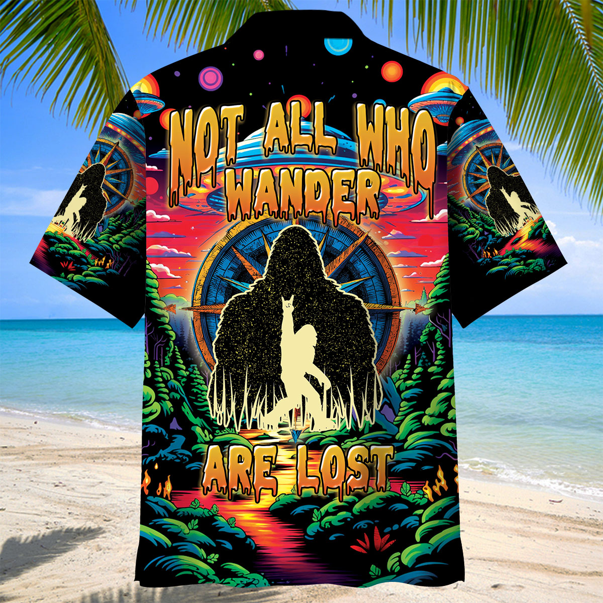 Not All Who Wander Are Lost Alien Night Hawaiian Shirt