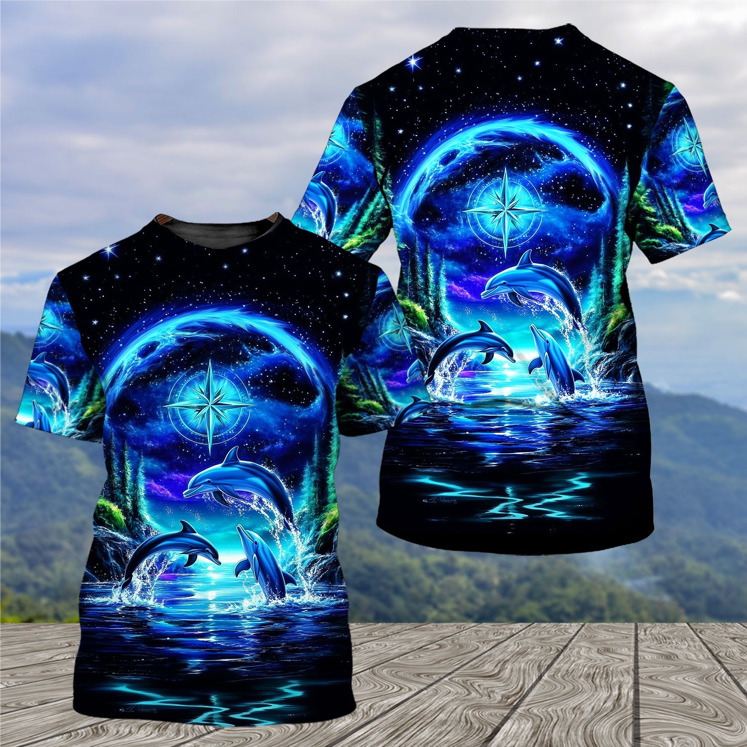 Peace Sea Happy Dolphins All Over Print Shirt