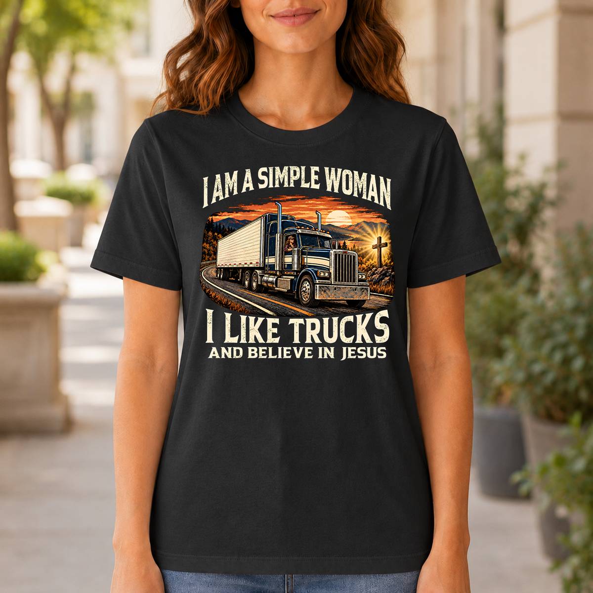 I Am Simple Woman I Like Trucks - 4-TS2D-Black