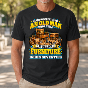 Yellow An Old Man Still Builds Funiture In His Seventies - 4-TS2D-Black