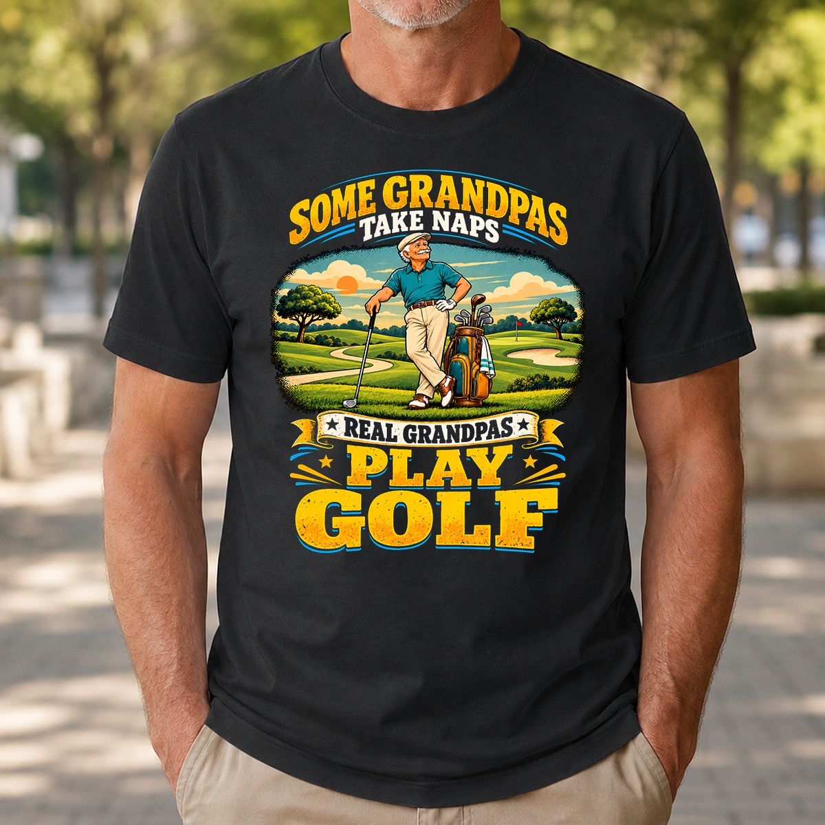 Real Grandpas Play Golf - 4-TS2D-Black