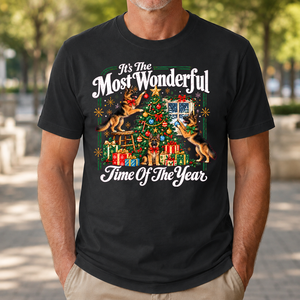 Wonderful Christmas German Shepherd - 4-TS2D-Black