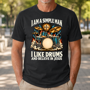 I Like Drums & Believe In Jesus - 4-TS2D-Black