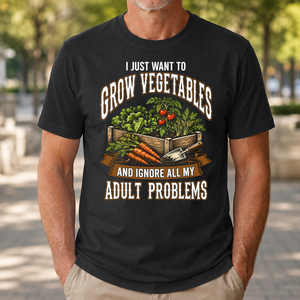 Vintage I Just Want To Grow Vegetables - 4-TS2D-Black
