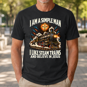 I Like Steam Trains & Believe In Jesus - 4-TS2D-Black