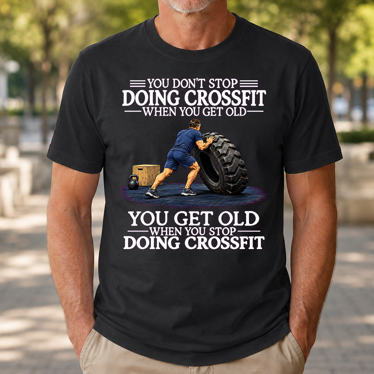 Old Man Don't Stop CrossFit - 4-TS2D-Black