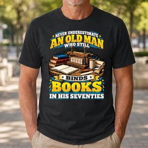 Yellow An Old Man Still Binds Book In His Seventies - 4-TS2D-Black