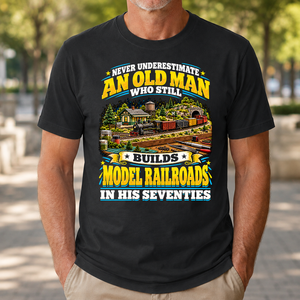 Yellow An Old Man Still Builds Model Railroads In His Seventies - 4-TS2D-Black