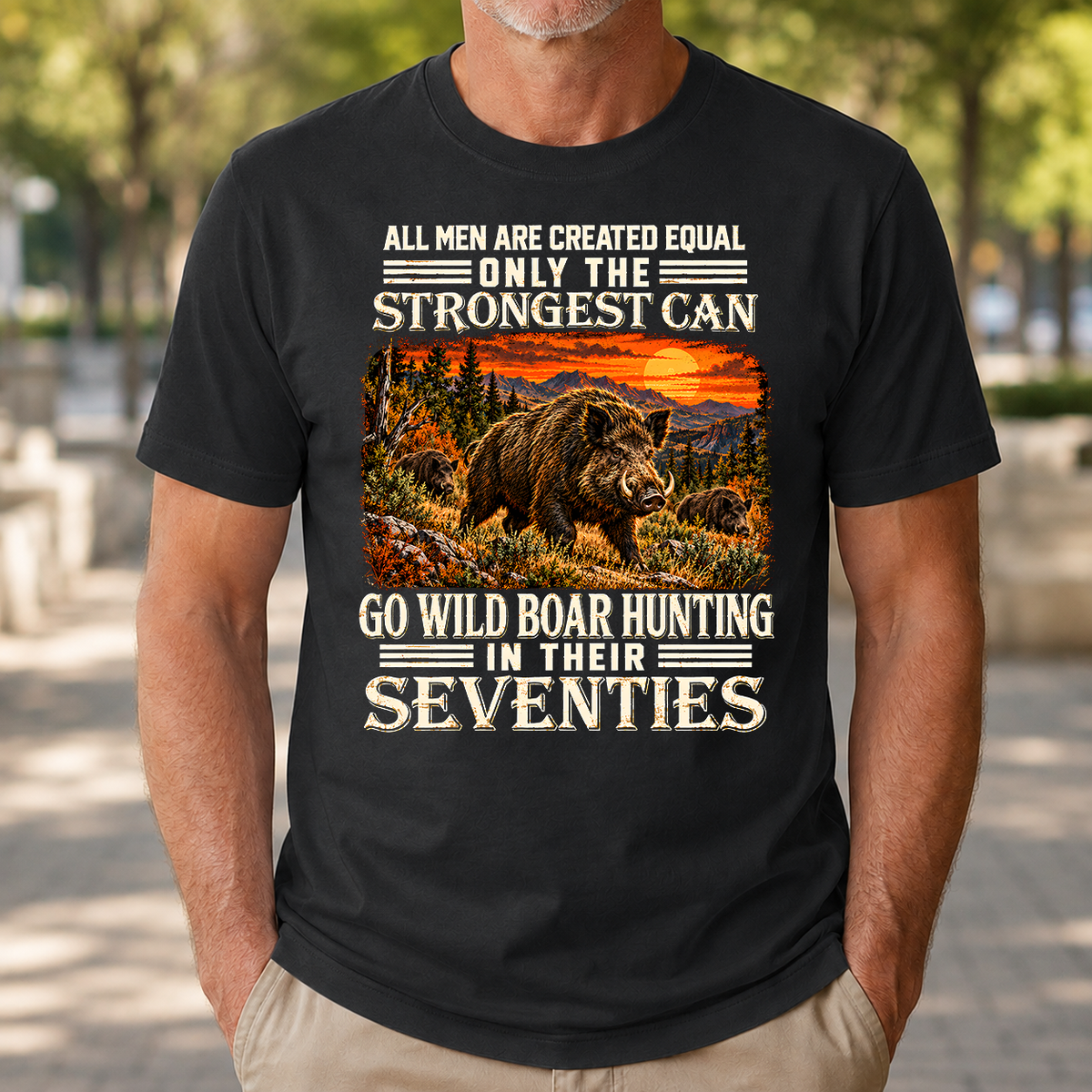 Wild Boar Hunting Strongest Man In Seventies - 4-TS2D-Black