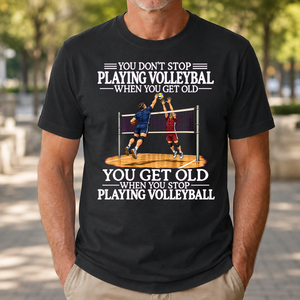 Old Man Don't Stop Volleyball - 4-TS2D-Black