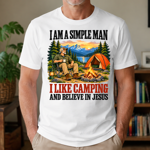 I Like Camping & Believe In Jesus - 4-TS2D-White