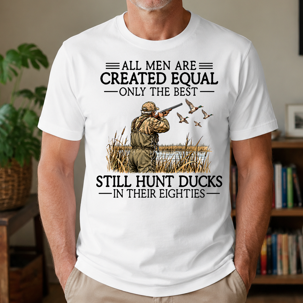 All Men Are Created Equal Duck Hunting 80s - 4-TS2D-White