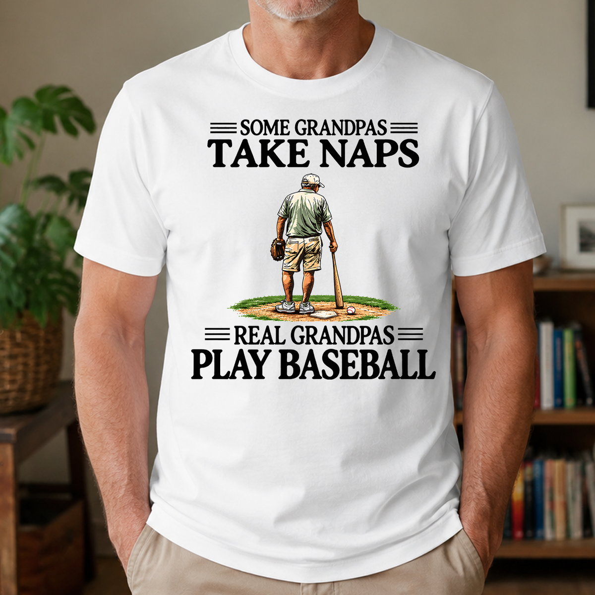 Real Grandpas Play Baseball Vintage - 4-TS2D-White