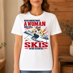 A Woman Still Skis In Her 70s - 4-TS2D-White