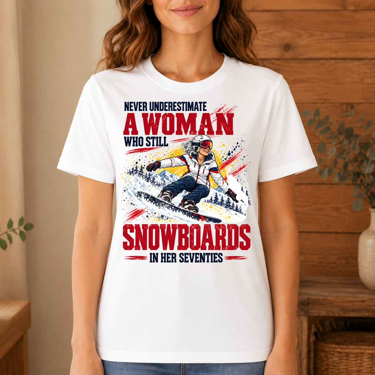 A Woman Still Snowboards In Her 70s - 4-TS2D-White