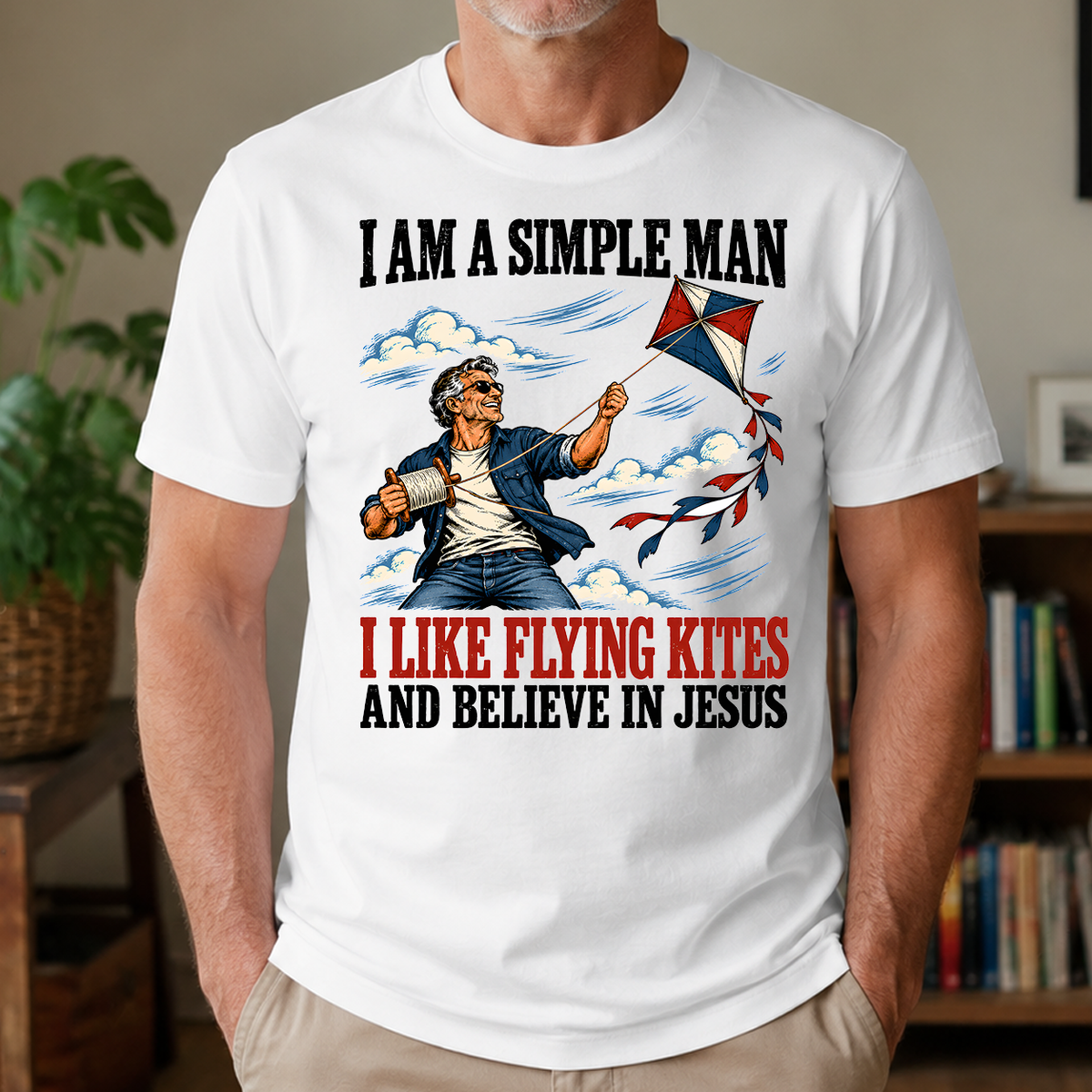 I Like Flying Kites And Believe In Jesus - 4-TS2D-White