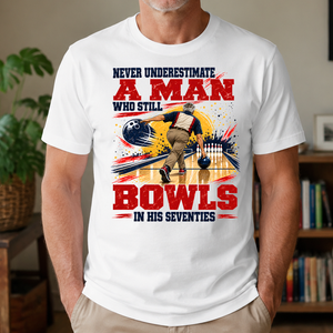 A Man Still Bowls In His 70s - 4-TS2D-White