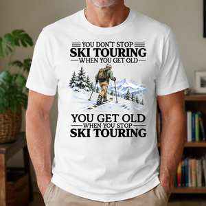 Don't Stop Ski Touring Vintage Art - 4-TS2D-White