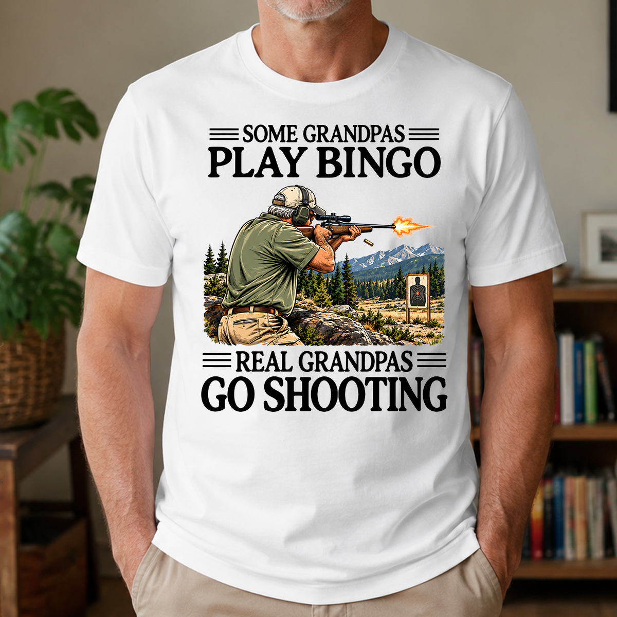 Some Grandpas Play Bingo Real Grandpas Go Shooting - 4-TS2D-White
