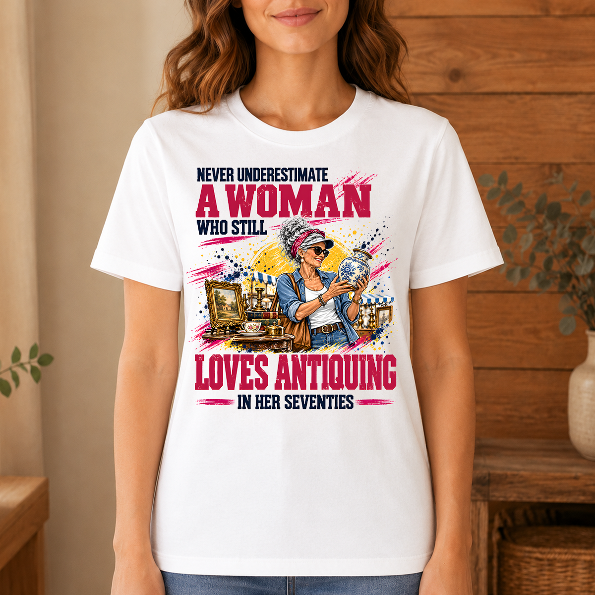 A Woman Still Loves Antiquing In Her 70s - 4-TS2D-White