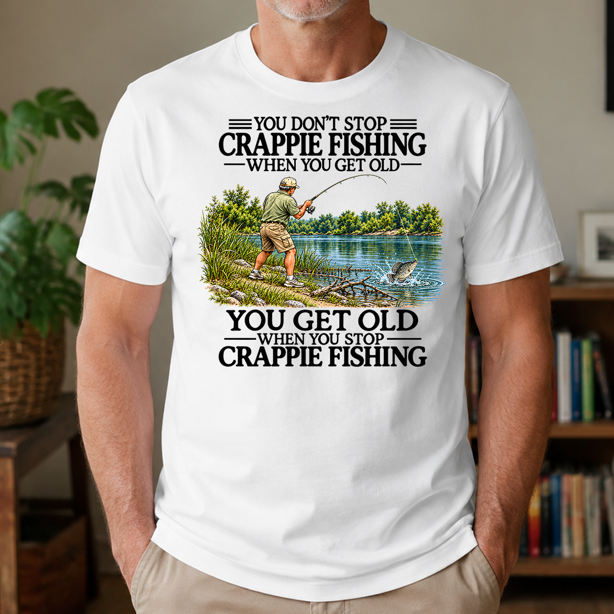 Don't Stop Crappie Fishing Vintage - 4-TS2D-White