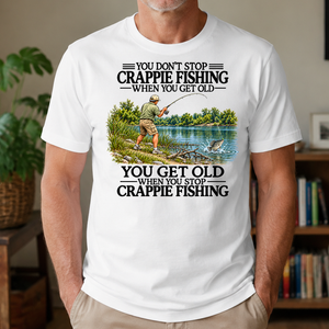 Don't Stop Crappie Fishing Vintage - 4-TS2D-White