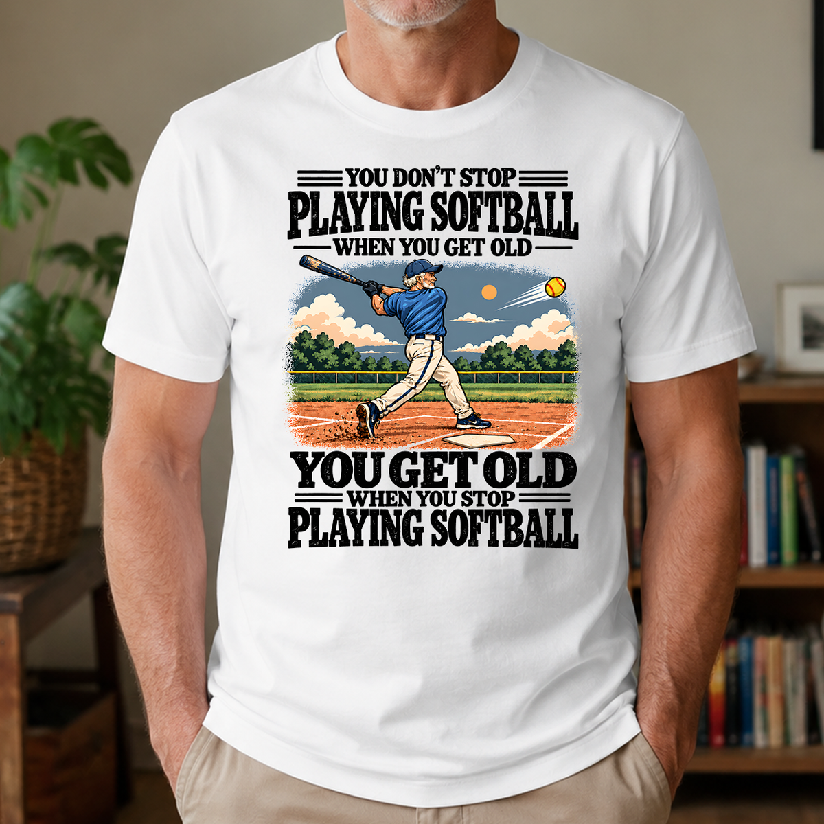 You Get Old When You Stop Playing Softball - 4-TS2D-White