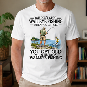 Don't Stop Walleye Fishing Vintage - 4-TS2D-White