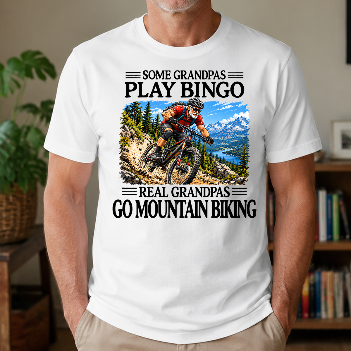 Some Grandpas Play Bingo Real Grandpas Go Mountain Biking - 4-TS2D-White